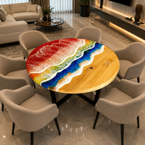 Multicolor epoxy resin round - epoxy,